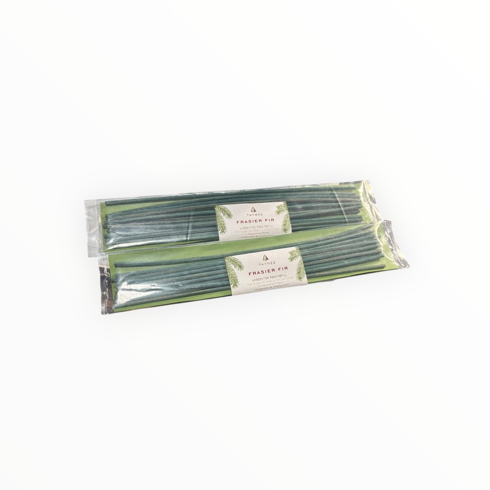 Thymes Frasier Fir Reed Diffuser Refill Unscented Rattan Reeds - Set of 2 New